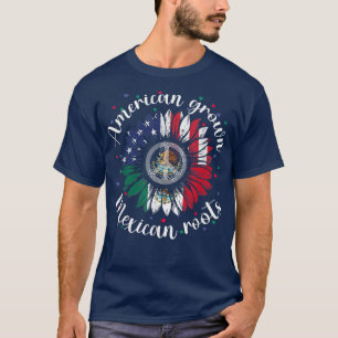 American Grown Meican Roots Cinco de Mayo Sunflowe T Shirt