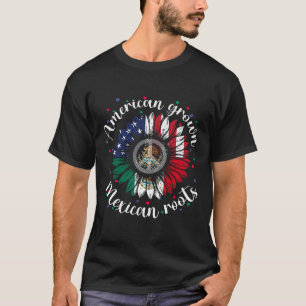 American Grown Mexican Roots Cinco De Mayo Sunflow T Shirt