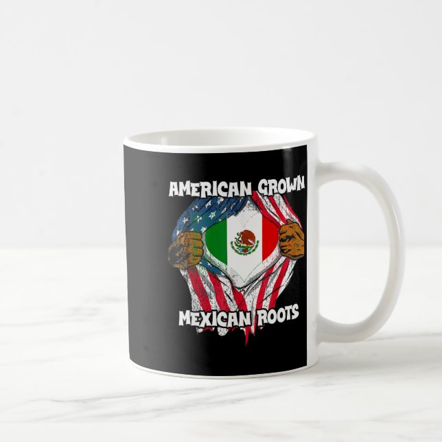 American Grown Mexican Roots Mexico Country Lover  Kaffemugg (Höger)