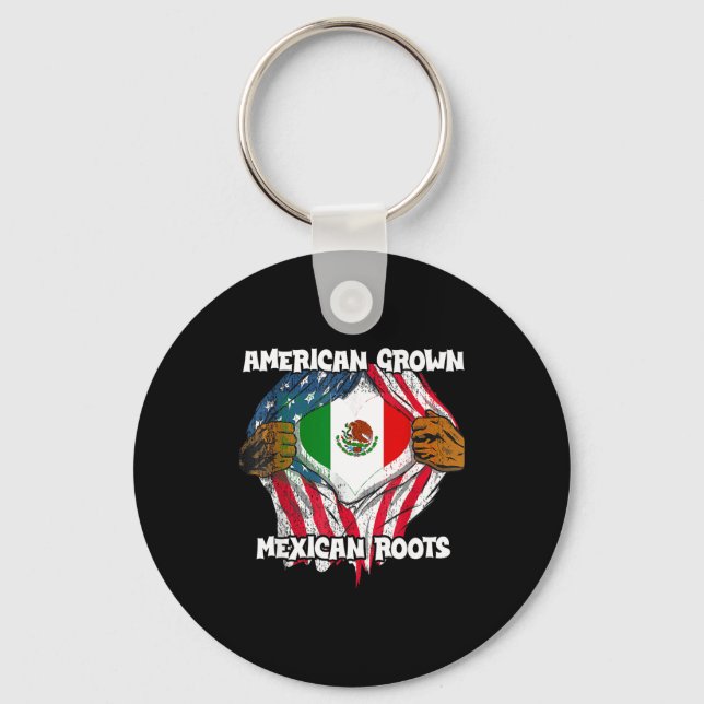 American Grown Mexican Roots Mexico Country Lover  Nyckelring (Framsida)