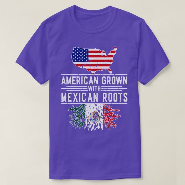 American Grown Mexican Roots Pride Mexiko T Shirt (Design framsida)