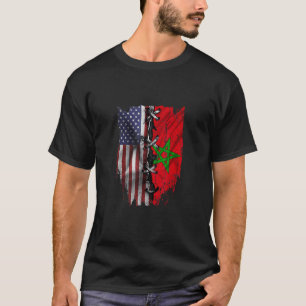 American Grown Moroccan Roots USA Marocko Flagga T Shirt