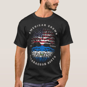 American Grown Nicaraguan Roots Nicaragua Flagga T Shirt