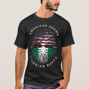 American Grown Nigerian Roots Nigeria Flagga T Shirt