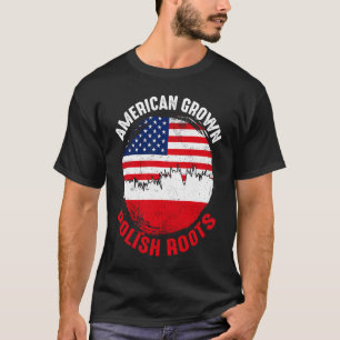 American Grown Poland Roots Vintage Flaggor för ma T Shirt