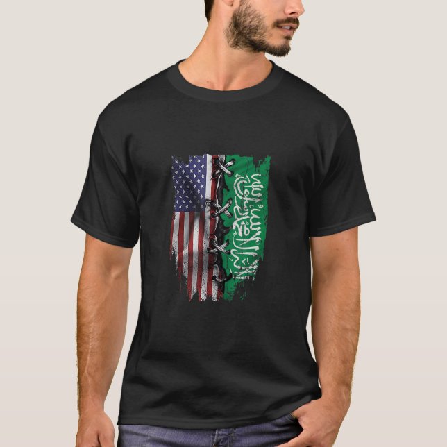 American Grown Saudi Arabian Roots USA Saudi Arabi T Shirt (Framsida)