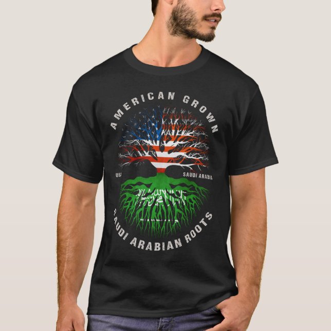 American Grown Saudiarabien Roots Saudiarabien Fl T Shirt (Framsida)