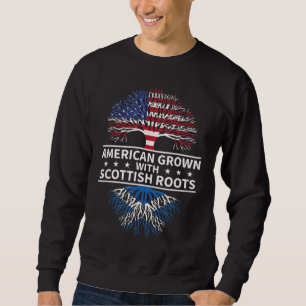 American Grown Scottish Roots Scotland Gift Lång Ärmad Tröja