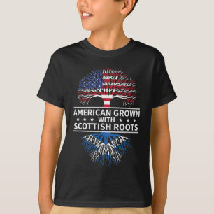 American Grown Scottish Roots Scotland Gift T Shirt