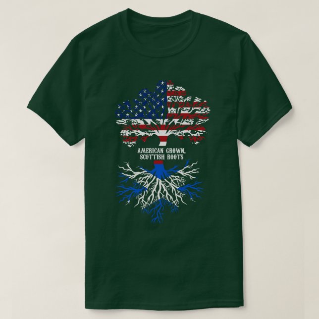 American Grown Scottish Roots T Shirt (Design framsida)