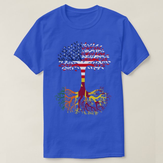 American Grown Sri Lanka Roots Sri Lanka Flagga T Shirt (Design framsida)