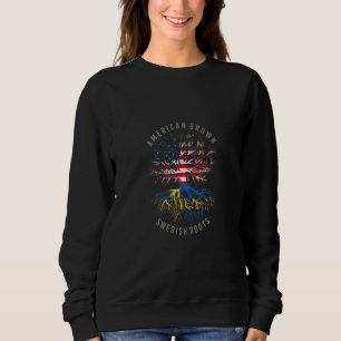 American Grown Swedish Roots Usa Sverige Flagga He T Shirt