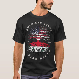 American Grown Syrian Roots Syria Flagga T Shirt