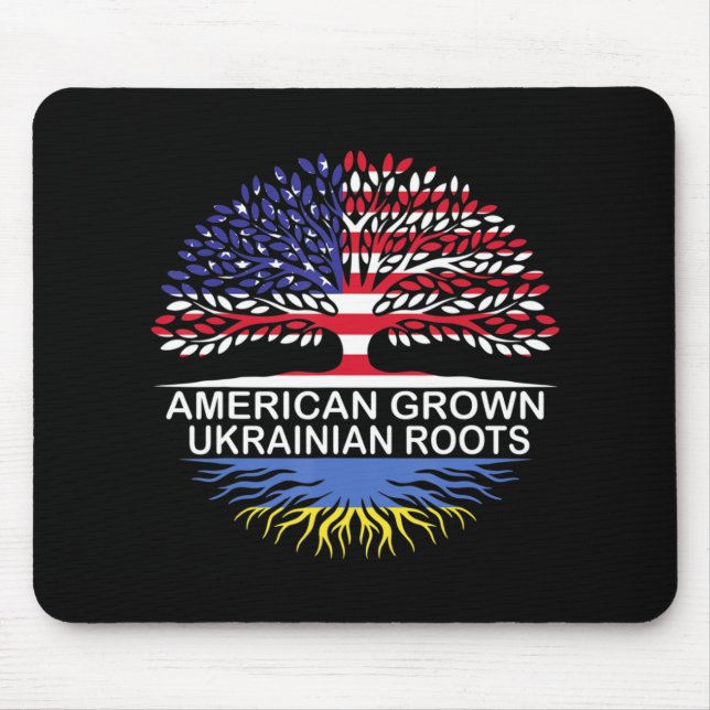 American Grown Ukrainska rötter Ukraina Flagga Musmatta (Framsidan)
