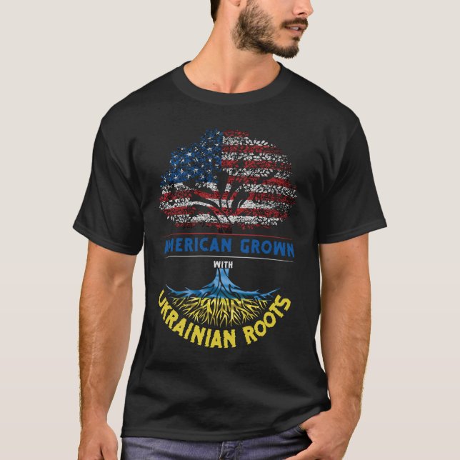 American Grown Ukrainska rötter USA flagga Venezue T Shirt (Framsida)