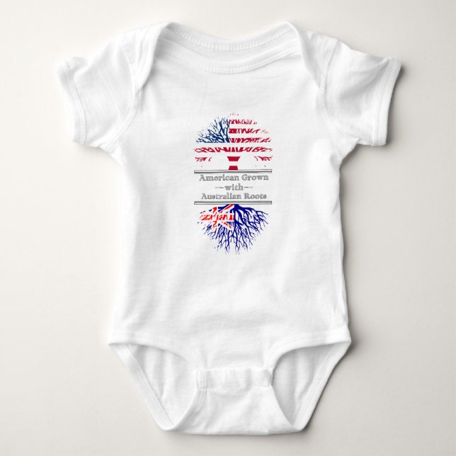 American Grown With Australian Roots Great Gift Tee Shirt (Framsida)