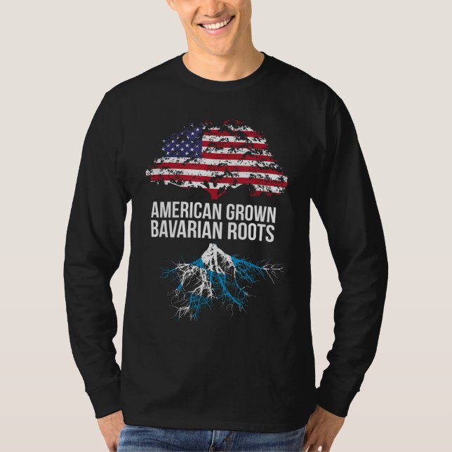 American Grown with Bavarian Roots - Bayern T Shirt (Framsida)