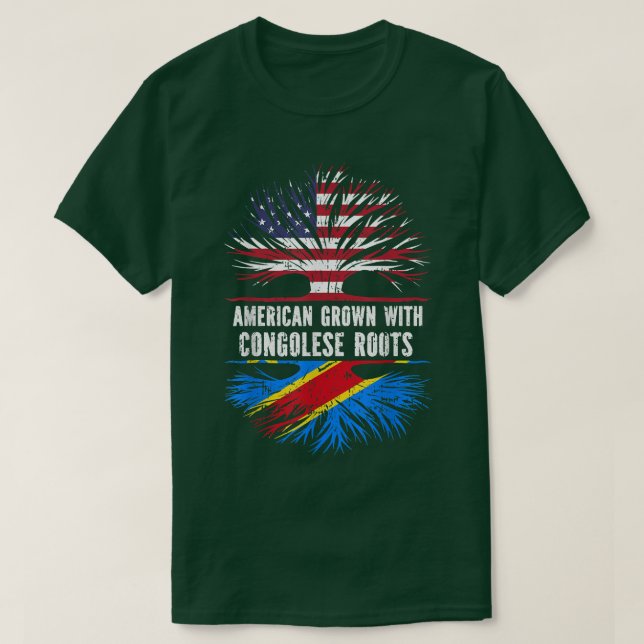 American Grown with Congolese Roots USA Flag Congo T Shirt (Design framsida)