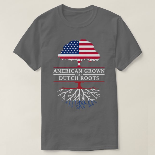 American Grown with Dutch Roots Netherlands Premi T Shirt (Design framsida)