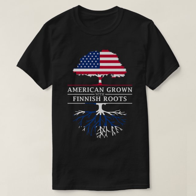 American Grown with Finlands Roots Premium T Shirt (Design framsida)