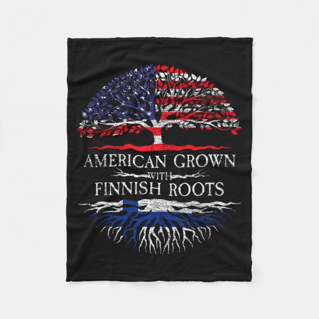 American Grown With Finnish Roots Finland  Fleecefilt (Framsidan)