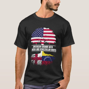 American Grown with Flagga Heritage English Venezu T Shirt