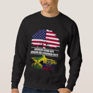 American Grown with Flagga Heritage Jamaican Ecuad Lång Ärmad Tröja