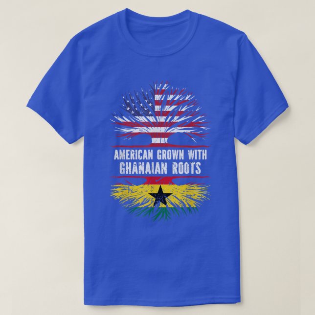 American Grown with Ghanaian Roots USA flagga Ghan T Shirt (Design framsida)
