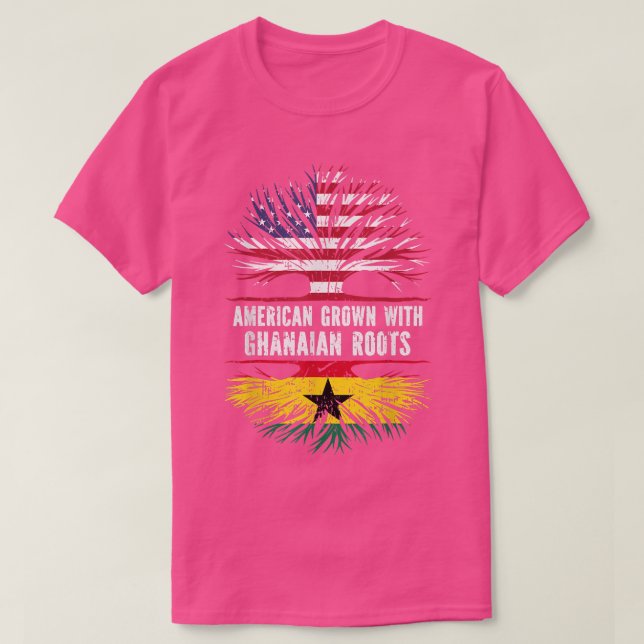 American Grown with Ghanaian Roots USA flagga Ghan T Shirt (Design framsida)
