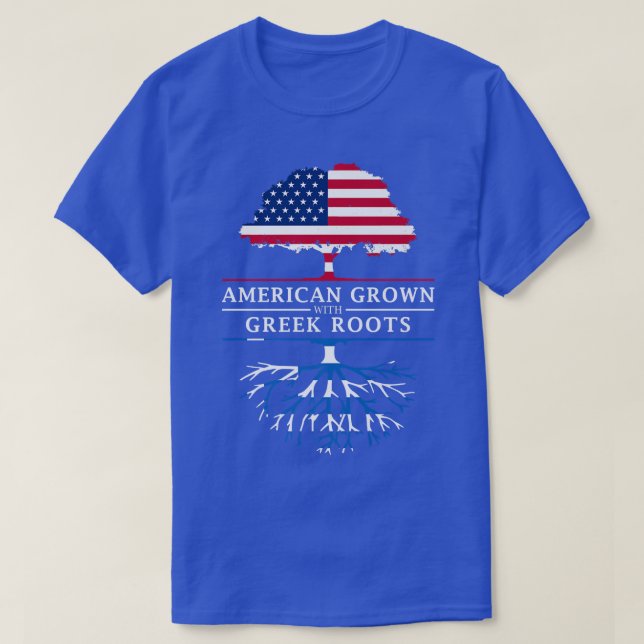 American Grown with Greek Roots  Greece Premium  T Shirt (Design framsida)