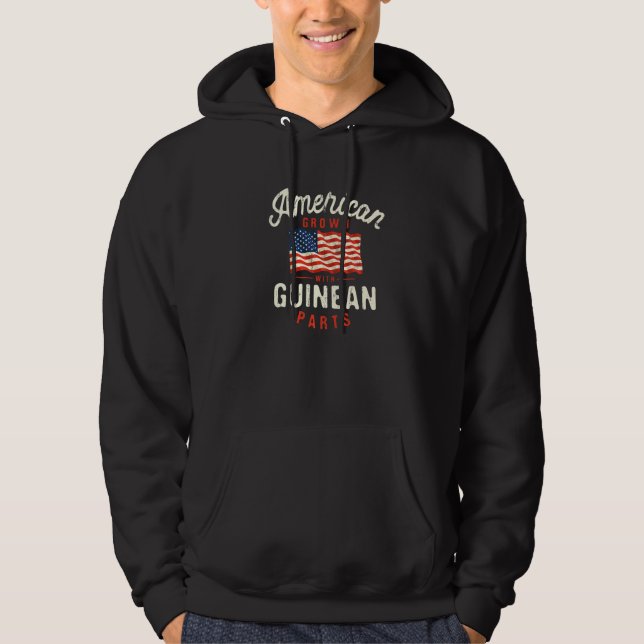 American Grown with Guinean Parts Patriotic Nation Hoodie (Framsida)