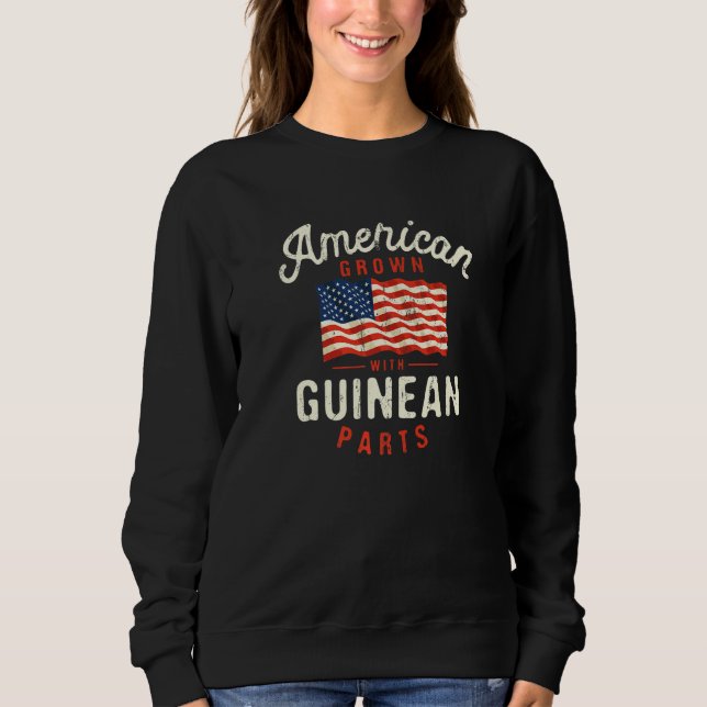 American Grown with Guinean Parts Patriotic Nation T Shirt (Framsida)