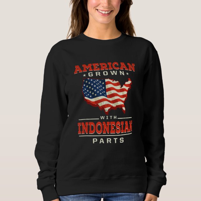 American Grown with Indonesian Parts Patriotic Ind T Shirt (Framsida)