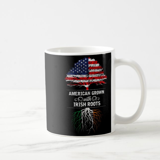 American Grown With Irish Roots 4th Of July Usa Fl Kaffemugg (Höger)
