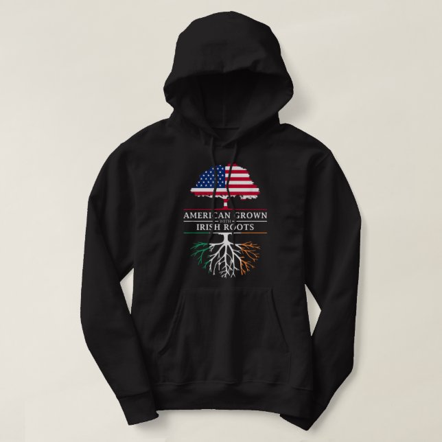 American Grown with Irish Roots - Irland Hoodie (Design framsida)