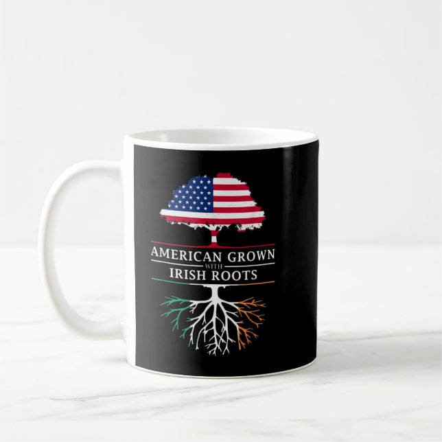 American Grown with Irish Roots - Irland Kaffemugg (Vänster)