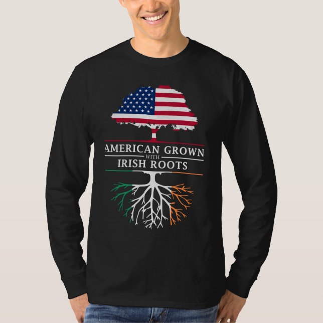 American Grown with Irish Roots - Irland T Shirt (Framsida)