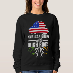 American Grown With Irish Roots USA Ireland Countr T Shirt