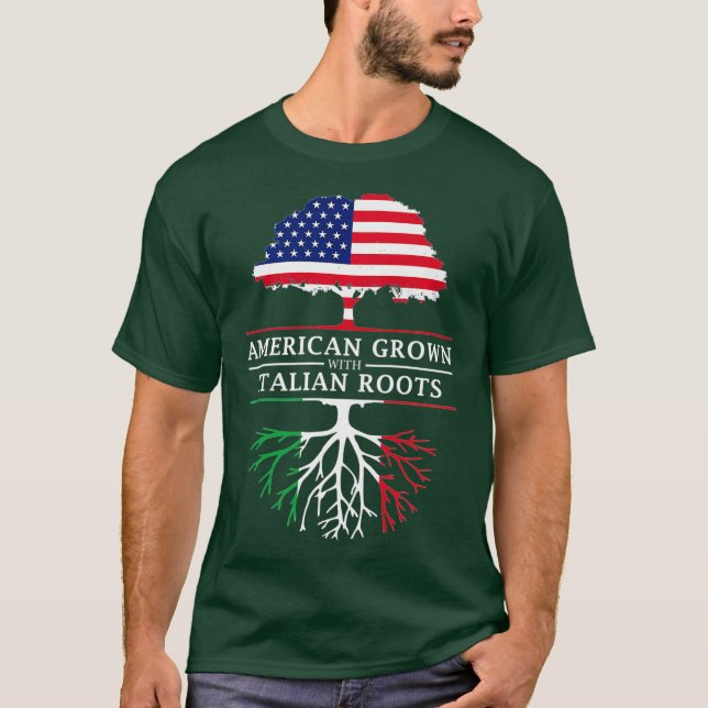 American Grown with Italian Roots  Italy Premium T Shirt (Framsida)