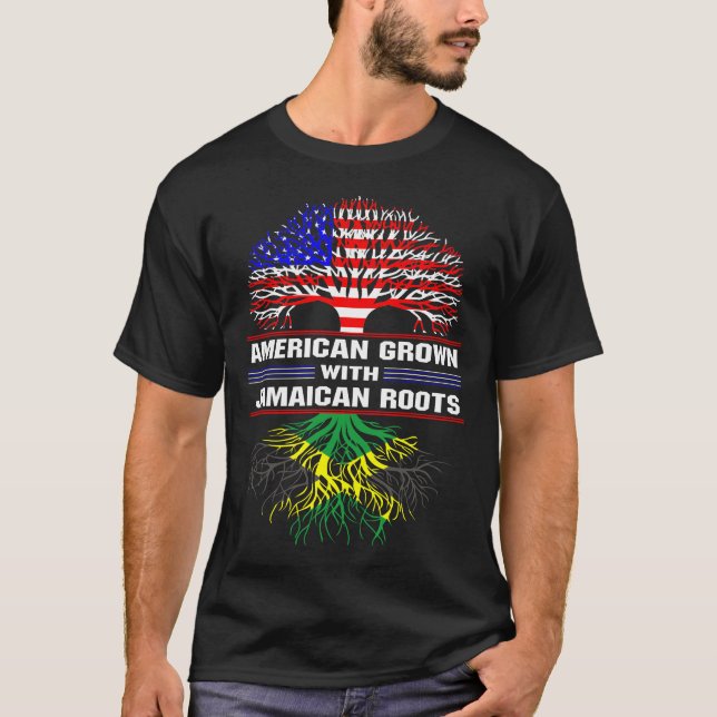 American Grown with Jamaican Roots T Shirt (Framsida)