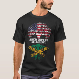 American Grown with Jamaican Roots USA flagga T Shirt