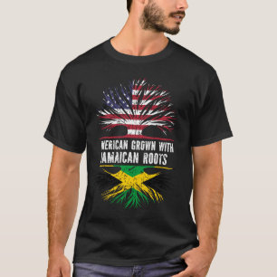 American Grown with Jamaican Roots USA flagga T Shirt