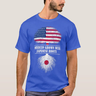 American grown with japanese roots americans flag t shirt