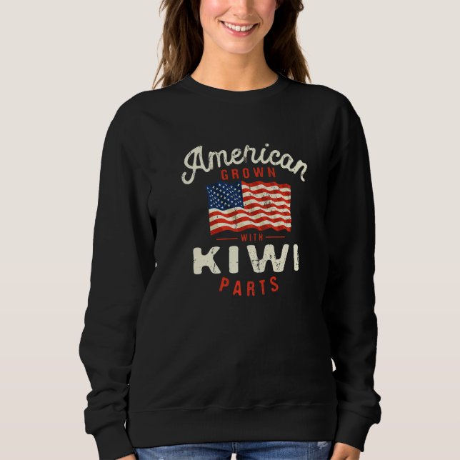 American Grown with Kiwi Parts Patriotic Nationali T Shirt (Framsida)