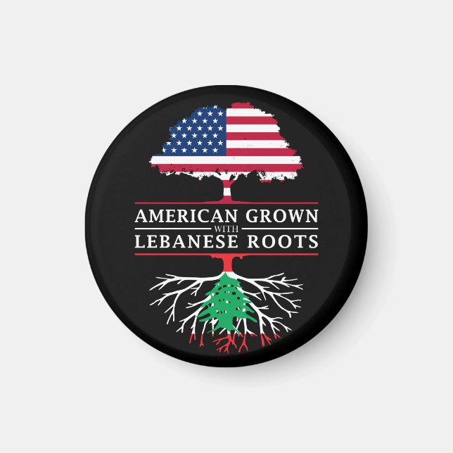 American Grown with Libanese Roots Libanon Magnet (Framsidan)