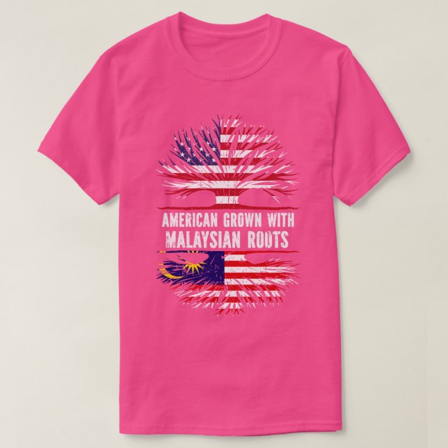 American Grown with Malaysian Roots USA flagga T Shirt (Design framsida)
