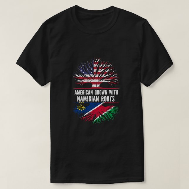 American Grown with Namibian Roots USA flagga Nami T Shirt (Design framsida)