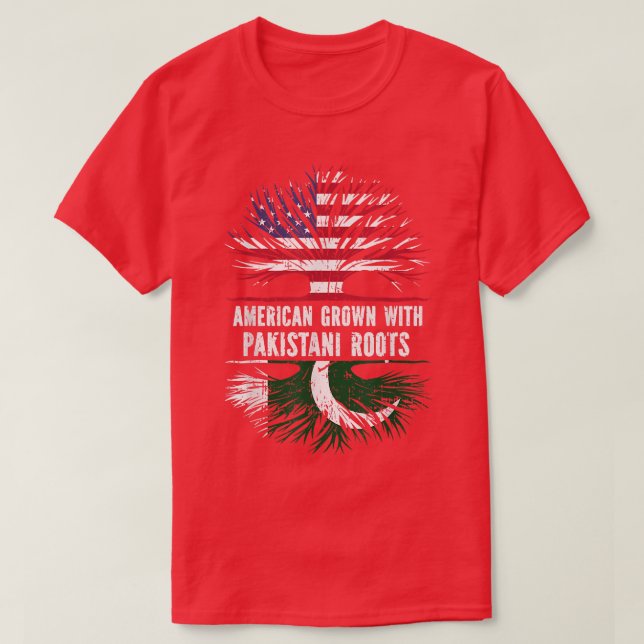 American Grown With Pakistani Roots Usa Flag Pakis T Shirt (Design framsida)