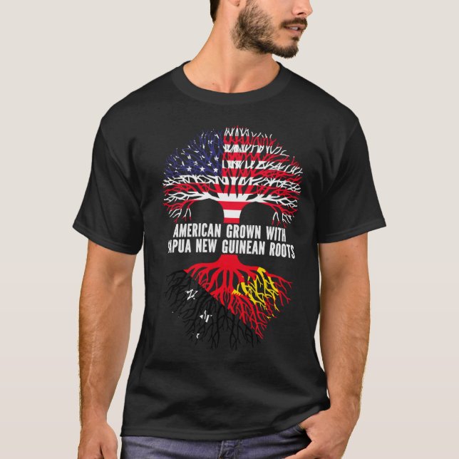 American Grown With Papua New Guinean Roots Usa  T Shirt (Framsida)