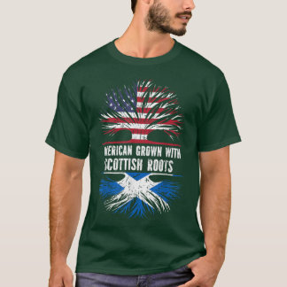 American Grown with Scottish Roots USA flagga Scot T Shirt